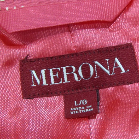 Merona | Jackets & Coats | Merona Pink White Jacket Blazer 34 Sleeves ...
